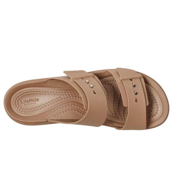 Crocs Brooklyn Buckle Low Wedge Latte 207431-2Q9 Women's - Picture 3 of 4